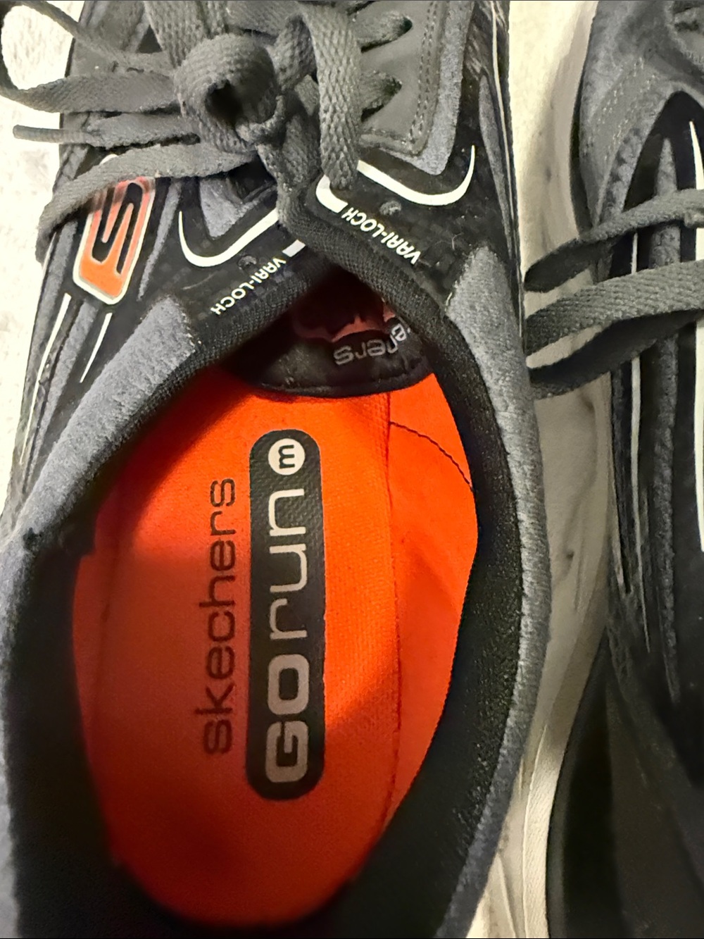 Skechers Men's Charcoal Gray Athletic Sneakers with Orange Insole Accents - Picture 5 of 6